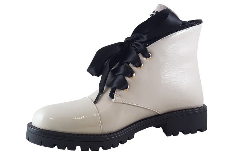 Kate Appleby Bedale Putty Patent Womens Boots