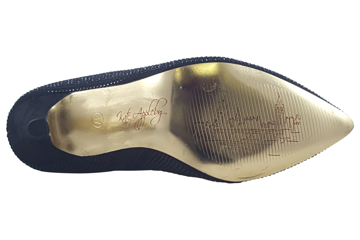 kate appleby drine schwarz sparkle womens boots sole