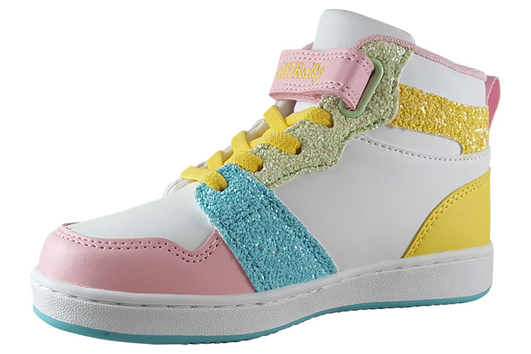 Lelli Kelly Anna Hi-Top LK2016 Yellow Multi Girls Boots