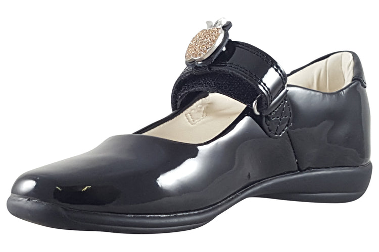 Lelli Kelly Glitter Apple SD LK8716 Black/Gold Girls School Shoes