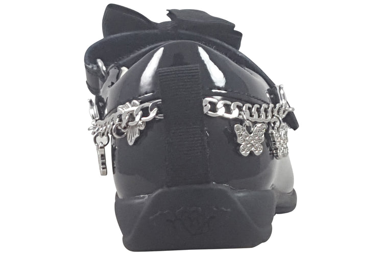 Lelli Kelly Izzy (Bracelet) LKSA8490 Black Patent Girls School Shoes