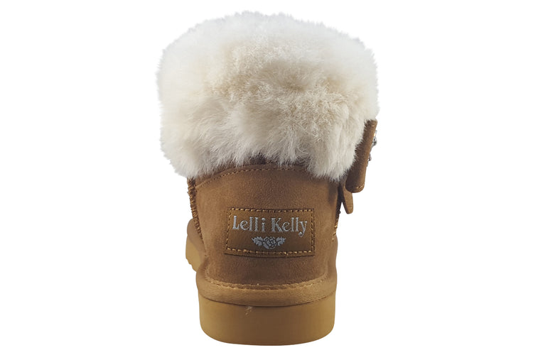 Lelli Kelly Lily 'Fur' LK4356 Tan Suede Girls Boots