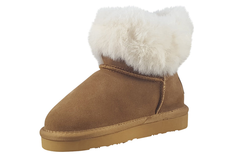 Lelli Kelly Lily 'Fur' LK4356 Tan Suede Girls Boots