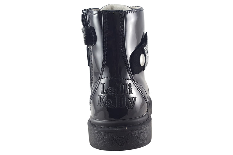Lelli Kelly Stella Stellina LK2330 Black Patent Girls Boots