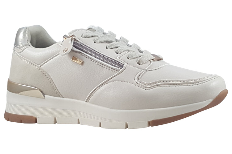 Lloyd and Pryce Callender Creme Womens Fashion Trainers