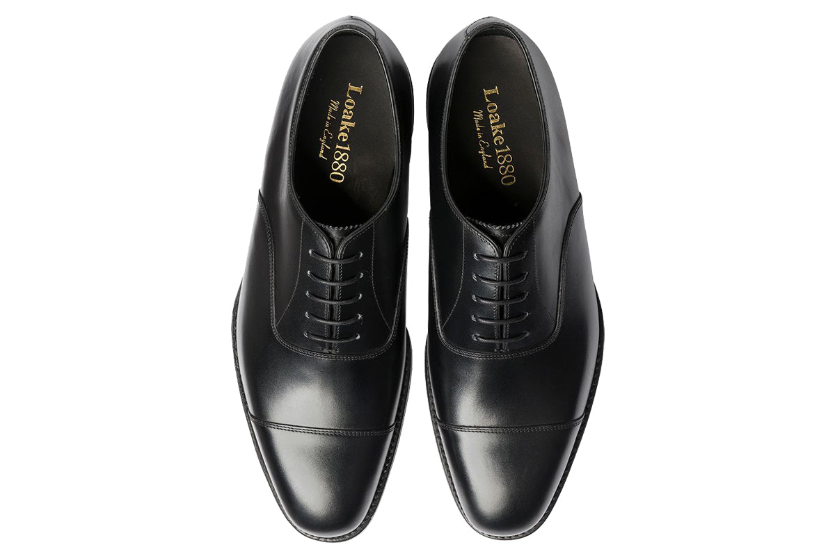 loake aldwych black leather sole mens shoes top
