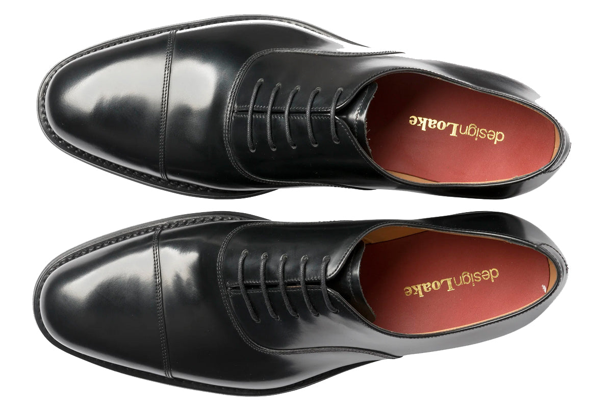 loake finsbury black mens shoes top