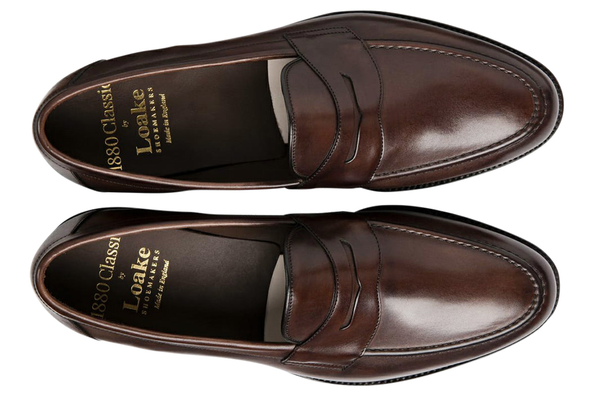loake hornbeam scorched walnut mens shoes top