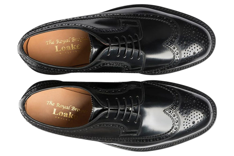 Loake Royal Black Leather Mens Handcrafted Shoes