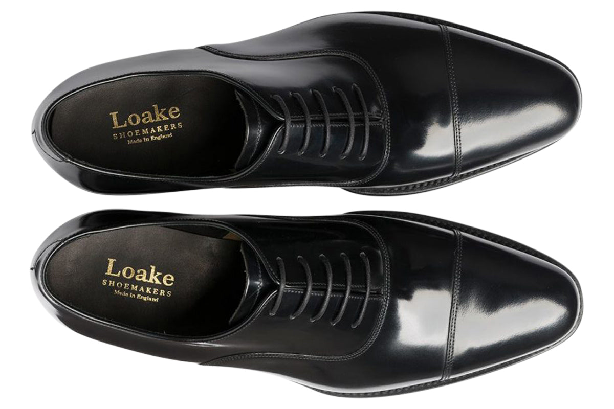 loake smith black mens shoes top