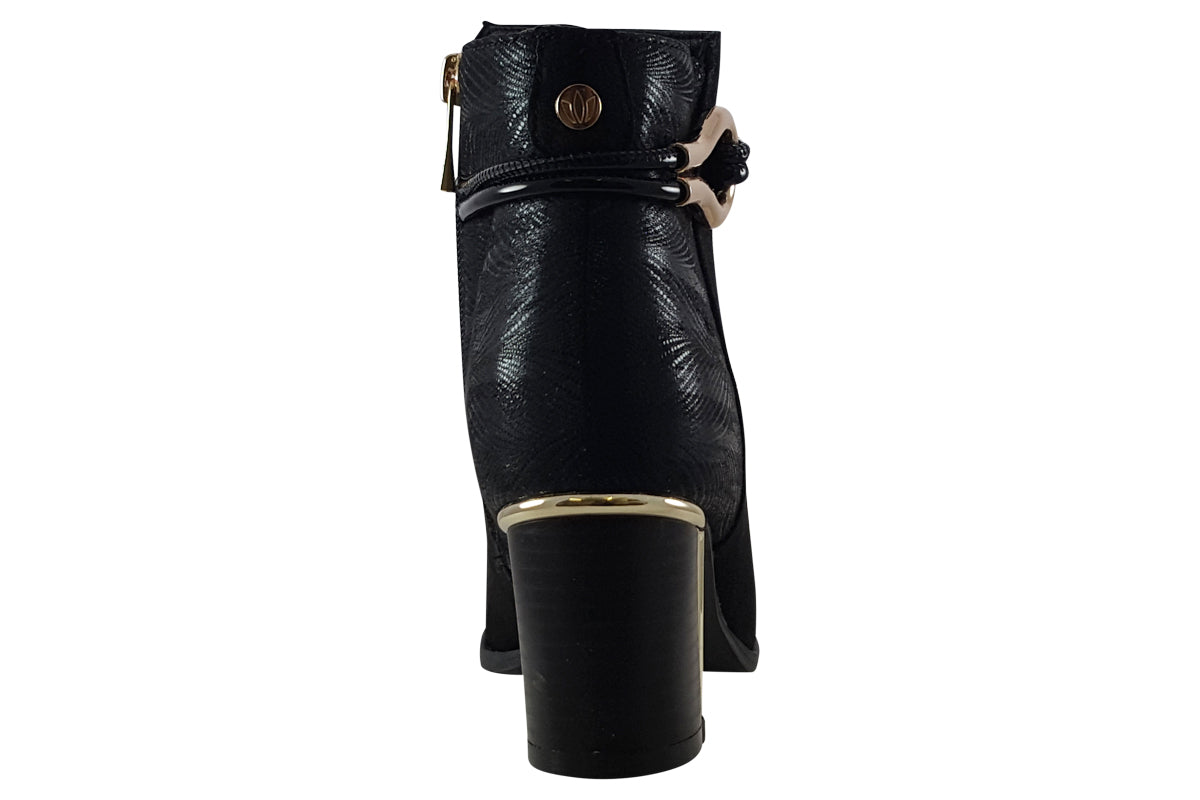 lotus autumn black womens boots back