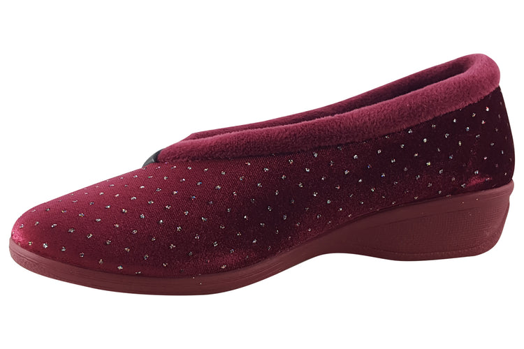Lotus Beverley ULH048 Bordeaux Womens Slippers
