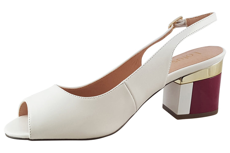Lotus Bridgette ULS258 White Womens Sandals