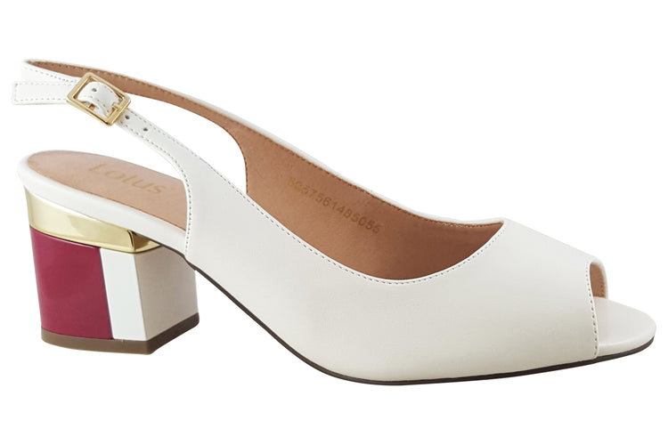 Lotus Bridgette ULS258 White Womens Sandals