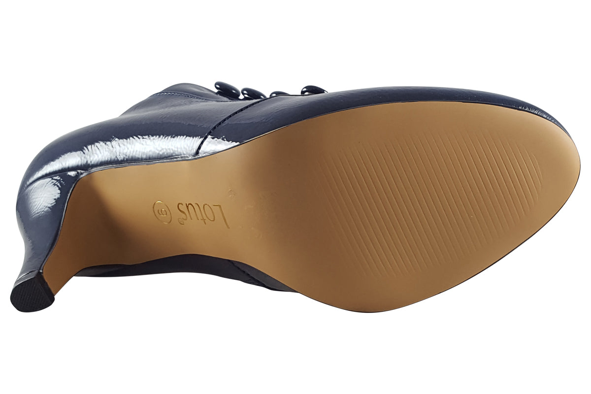 lotus-gem-navy-patent-womens-boots-sole