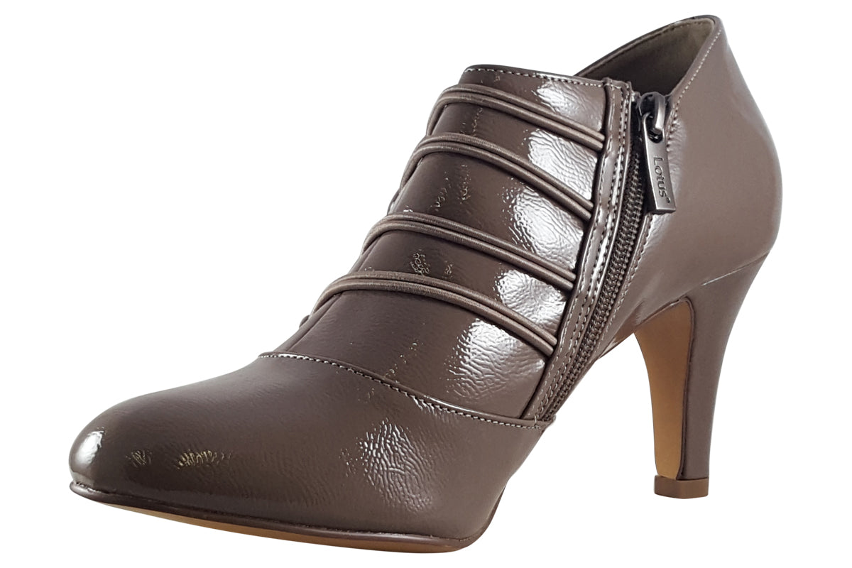lotus gem taupe patent womens boots left