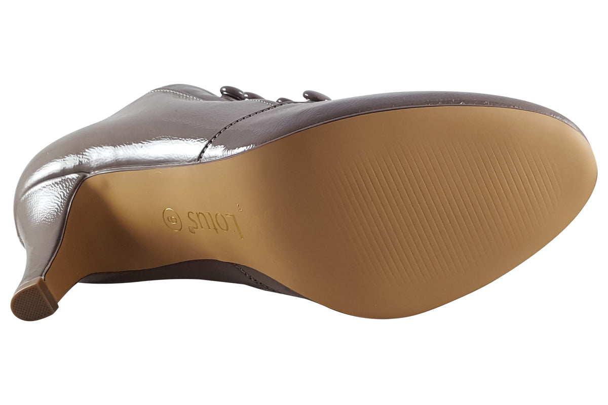 lotus-gem-taupe-patent-womens-boots-sole