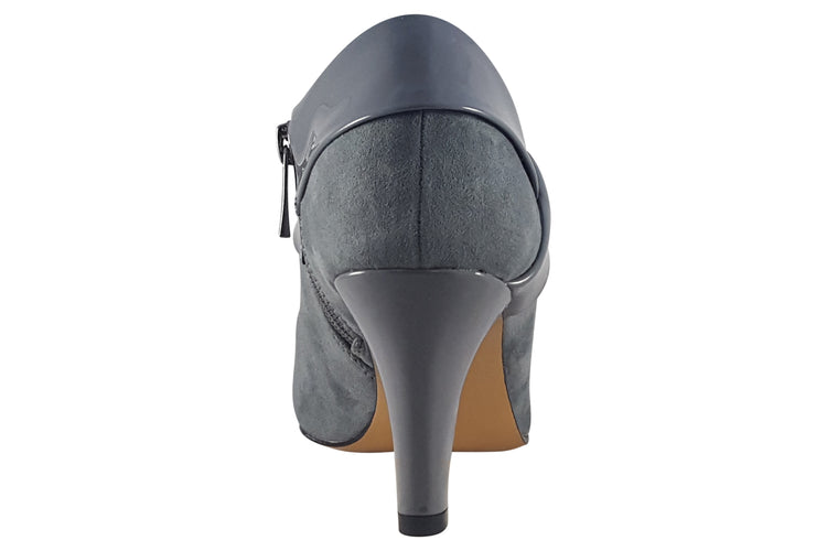 Lotus Maya ULS287 Microfibre Grey Patent Womens Shoes