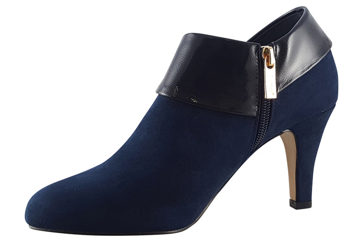 Lotus Maya ULS287 Microfibre Navy Patent Womens Shoes