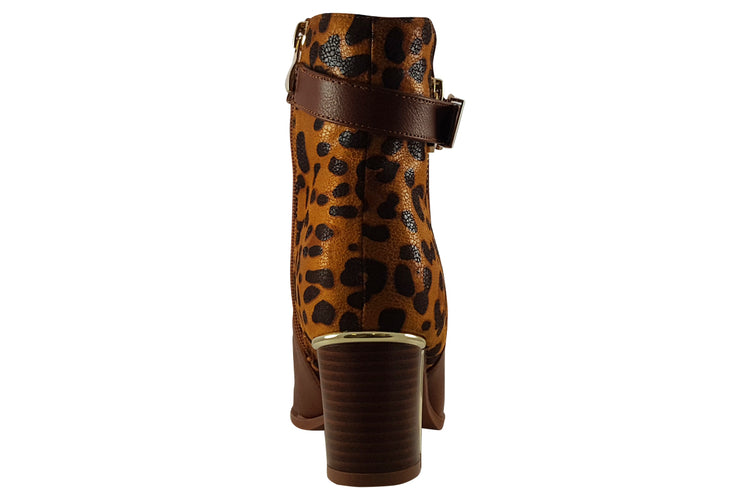 Lotus Monica ULB307 Tan Leopard Womens Boots