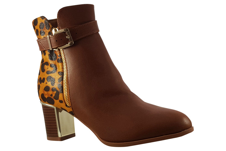 Lotus Monica ULB307 Tan Leopard Womens Boots