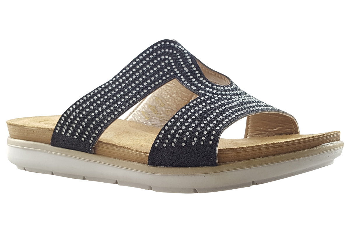 lotus nadya black womens sandals right