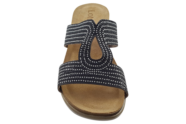 Lotus Nadya ULP250 Black Womens Sandals