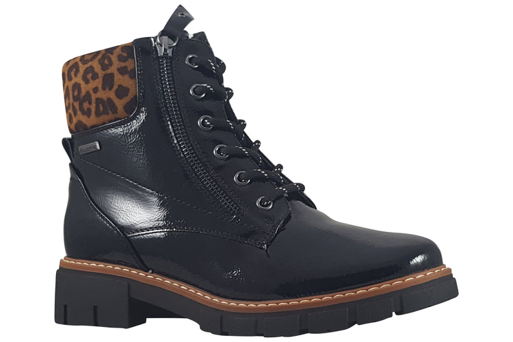 Lunar Bowen GLB209 Black Patent Womens Boots