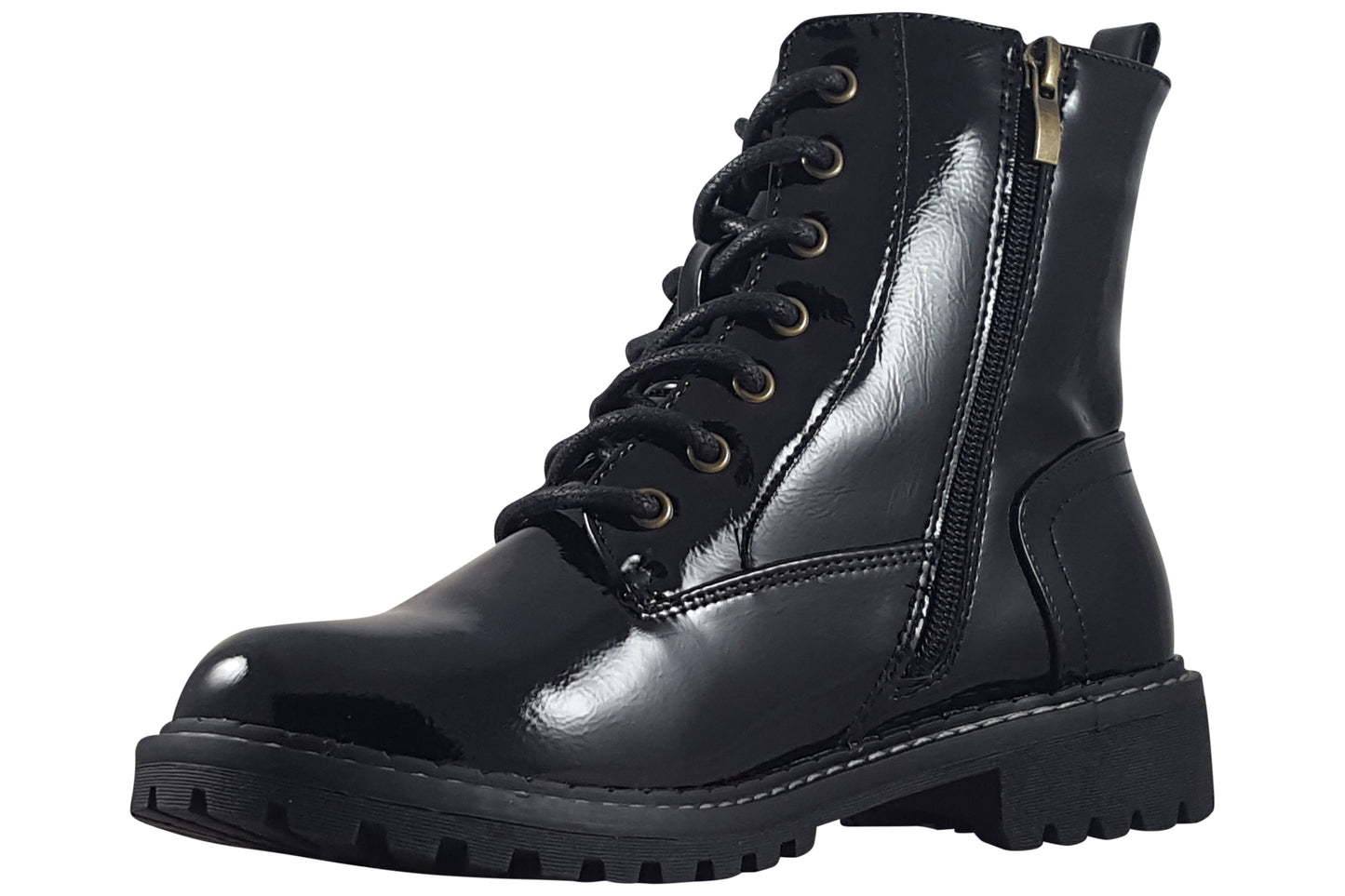Lunar Nevada GLW006 Black Patent Womens Boots