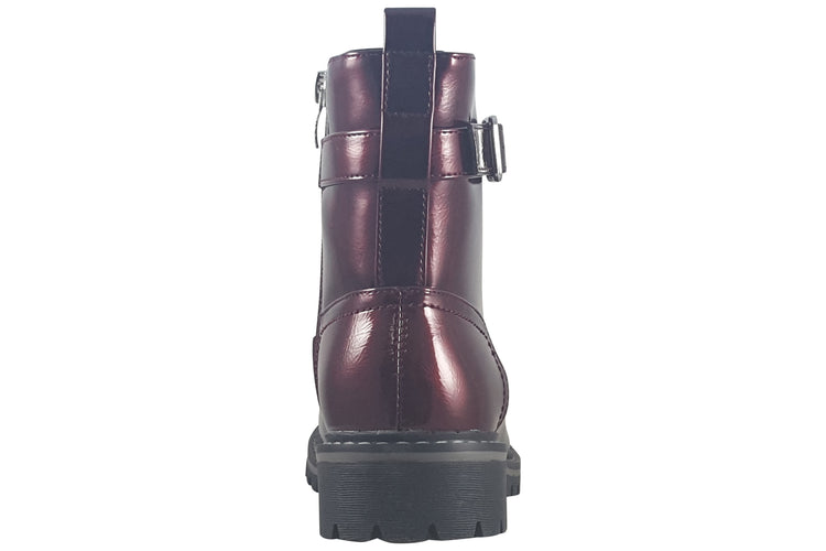 Lunar Parlour GLW030 Burgundy Pat Womens Boots