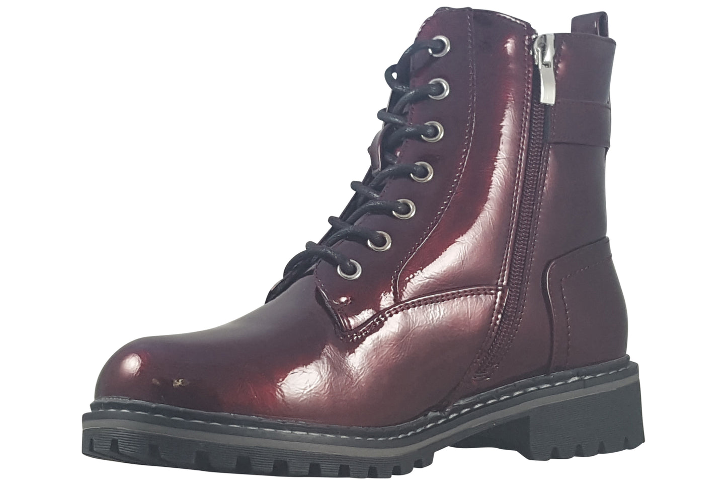 Lunar Parlour GLW030 Burgundy Pat Womens Boots