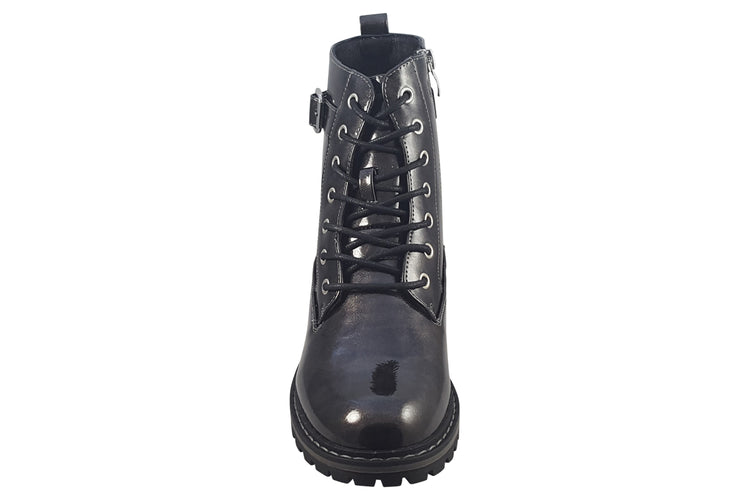 Lunar Parlour GLW030 Womens Boots Grey Pat