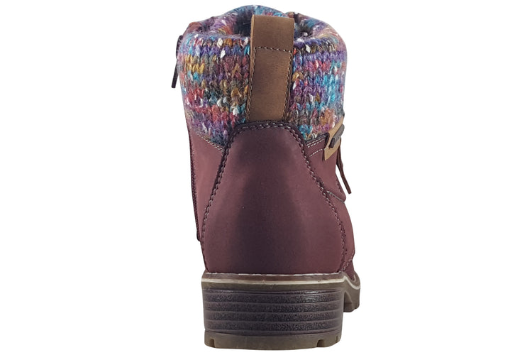 Lunar Tabasco GLB204 Womens Boots Burgundy