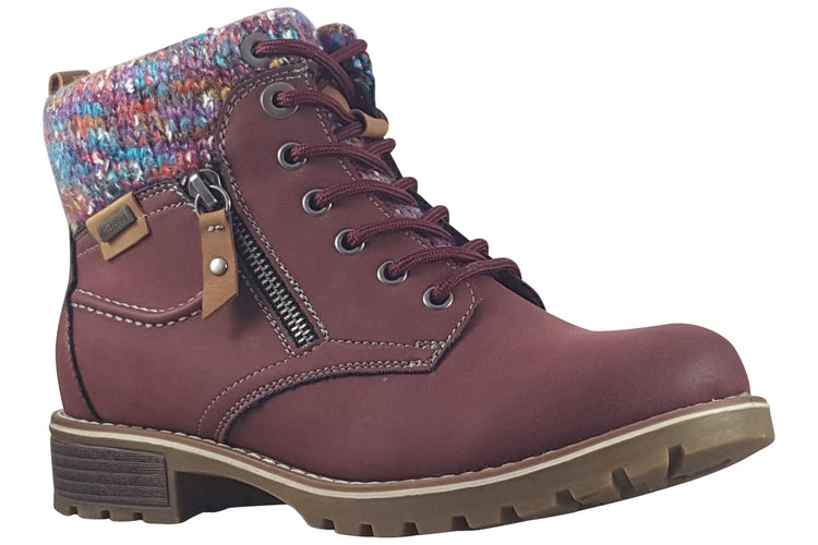 Lunar Tabasco GLB204 Womens Boots Burgundy