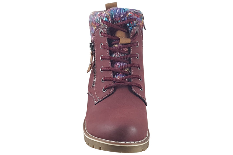 Lunar Tabasco GLB204 Womens Boots Burgundy