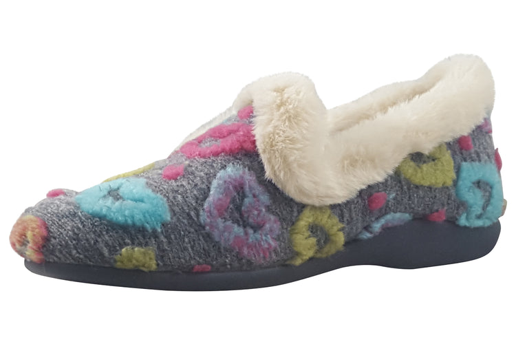 Lunar Truffle KL230 Grey Womens Slippers
