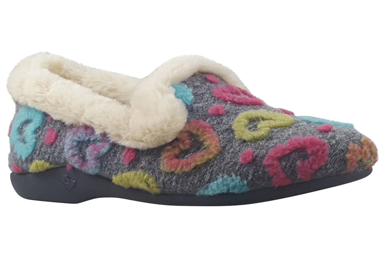 Lunar Truffle KL230 Grey Womens Slippers