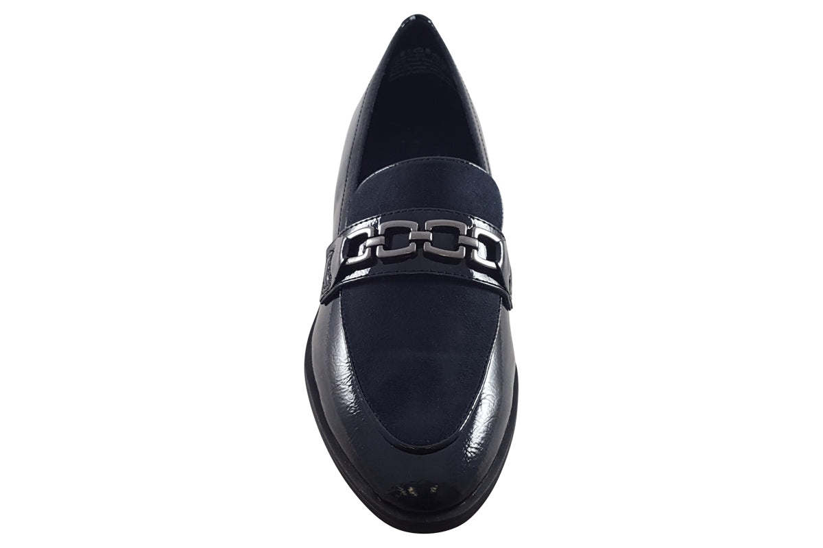 marco tozzi alexandra 24306 41 navy patent womens shoes top