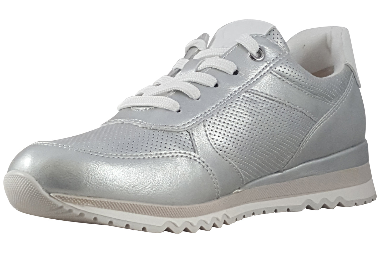 marco tozzi bernadette 6 light grey womens fashion trainers left