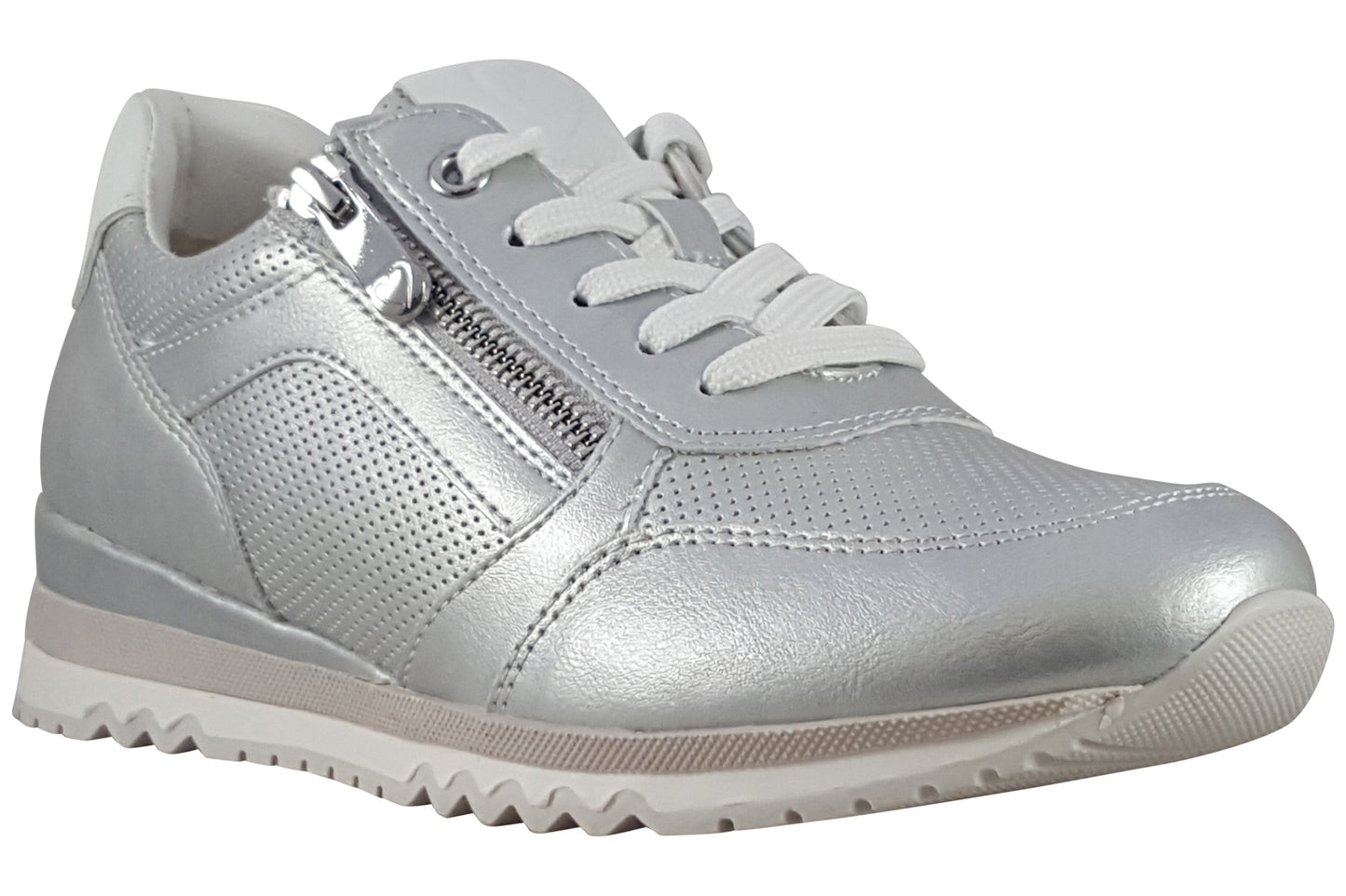 marco tozzi bernadette 6 light grey womens fashion trainers right
