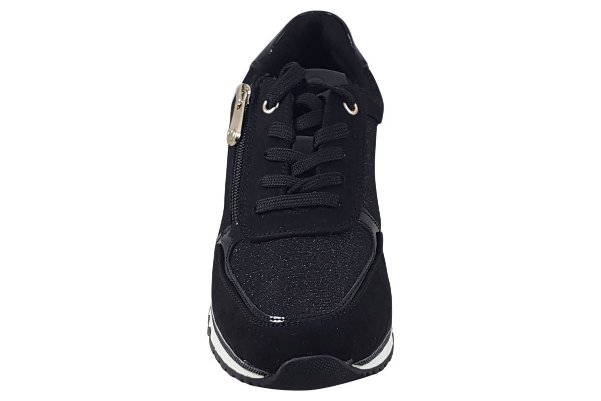 marco tozzi fila black comb womens fashion trainers top