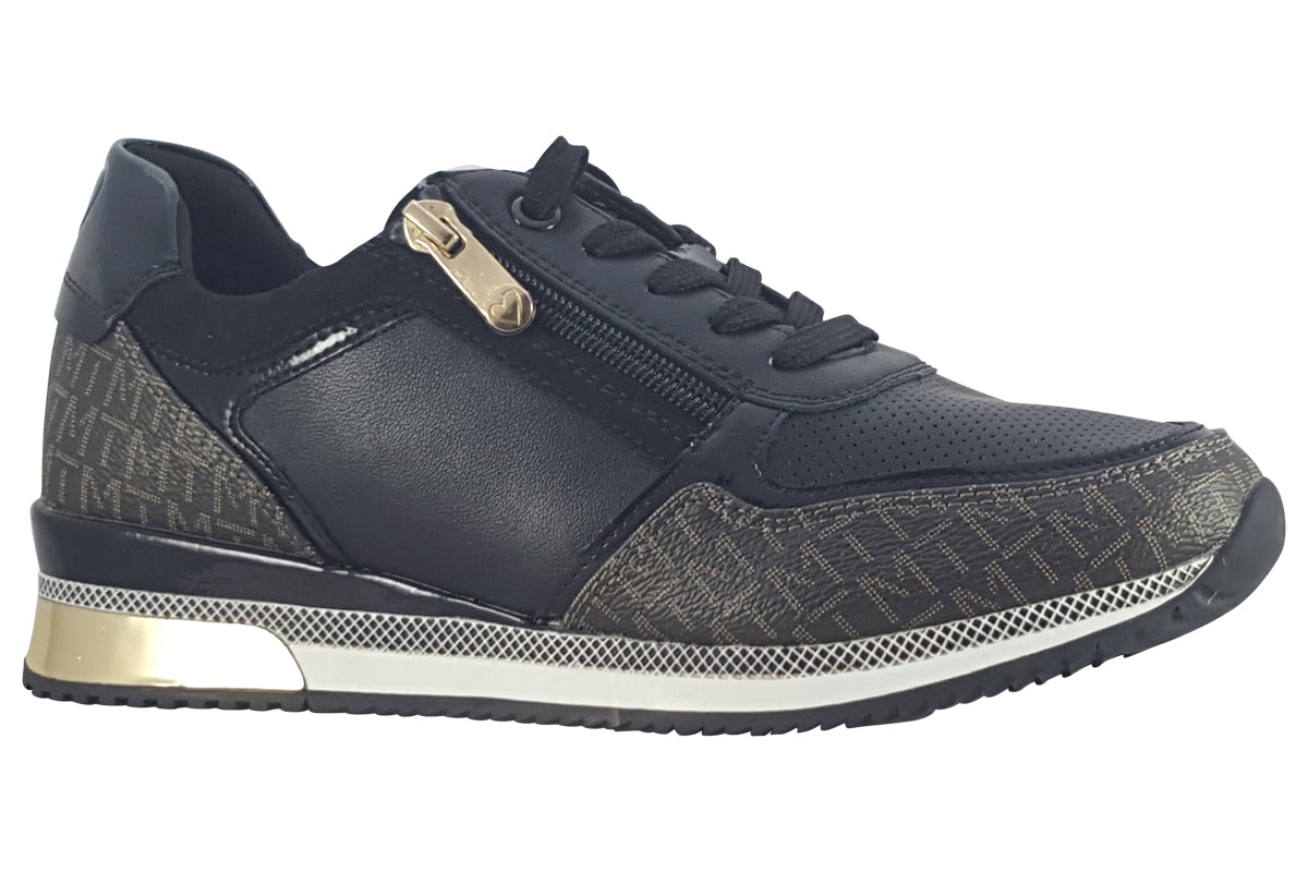 marco tozzi florence black comb womens fashion trainers right