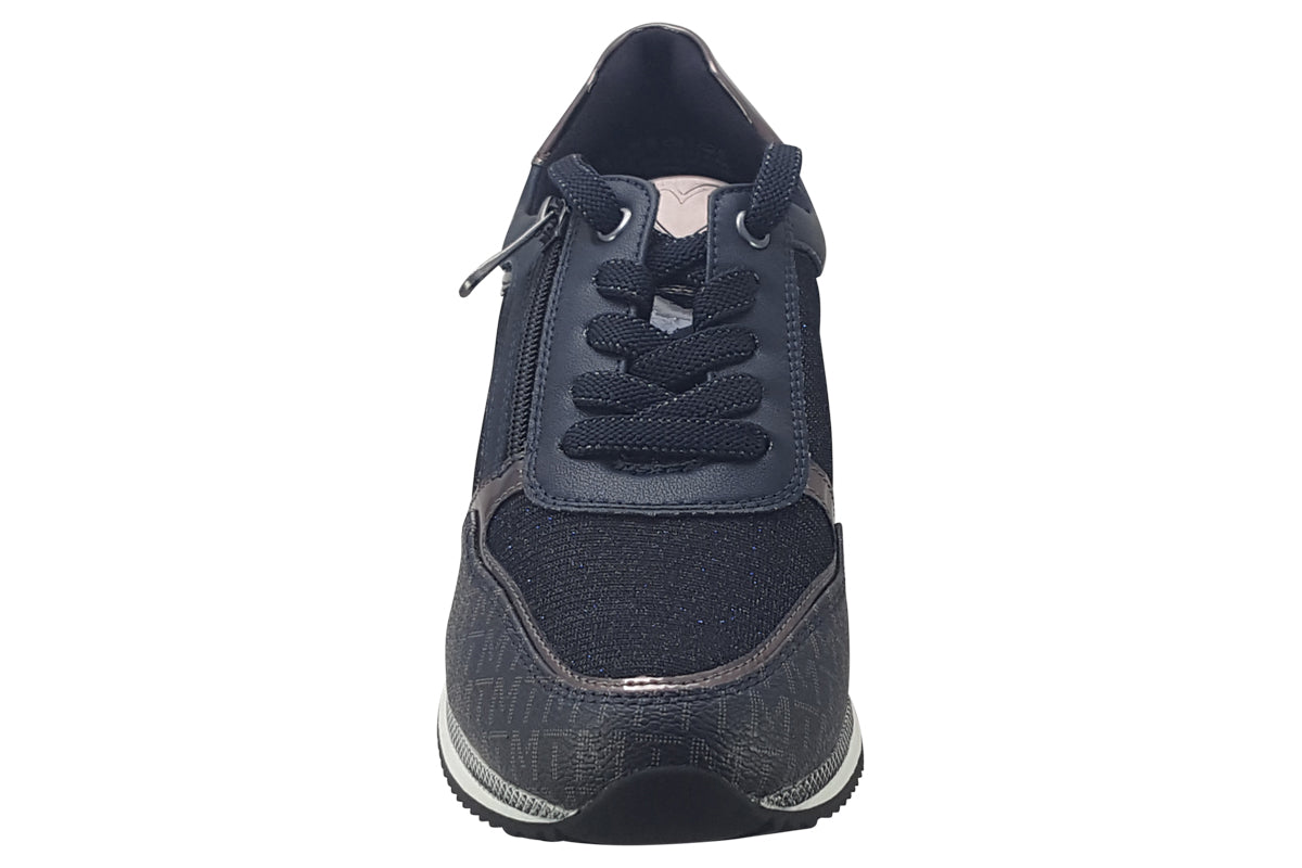 marco tozzi florence navy comb womens fashion trainers top