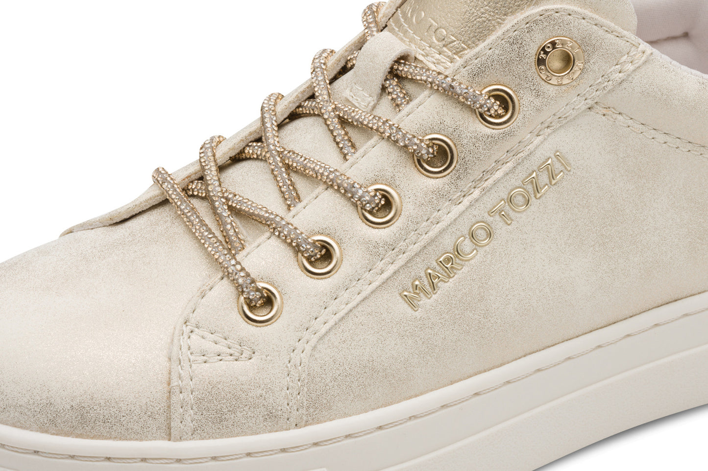 Marco Tozzi Glitz Step In 23741-46 447 Dune Met Womens Fashion Trainers