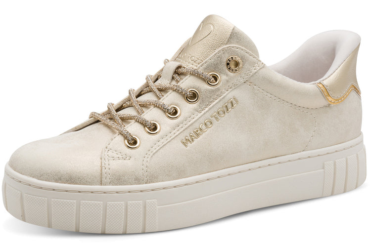 Marco Tozzi Glitz Step In 23741-46 447 Dune Met Womens Fashion Trainers