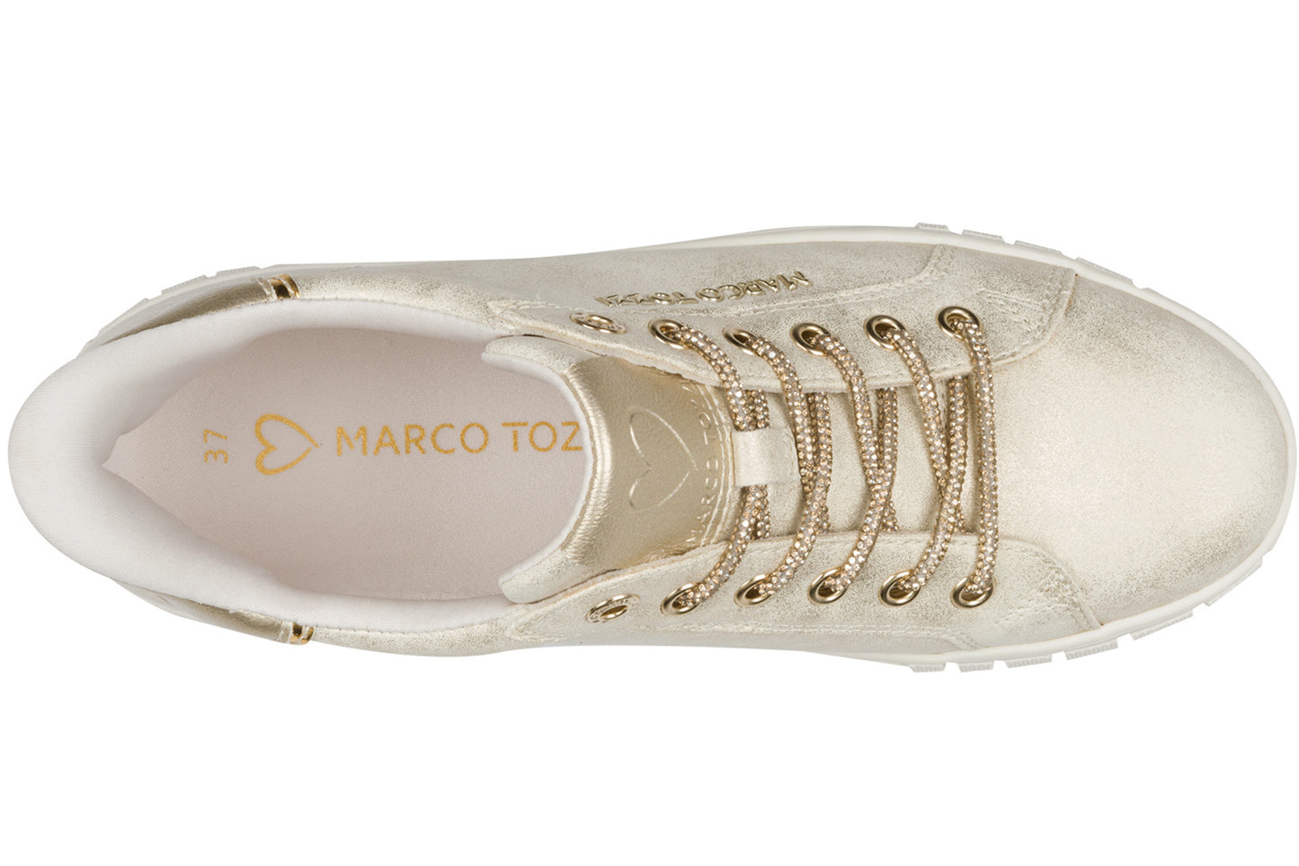 Marco Tozzi Glitz Step In 23741-46 447 Dune Met Womens Fashion Trainers