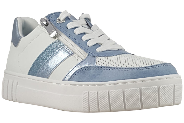 Marco Tozzi Kemsey 23710-44 White/Light Blue Womens Fashion Trainers