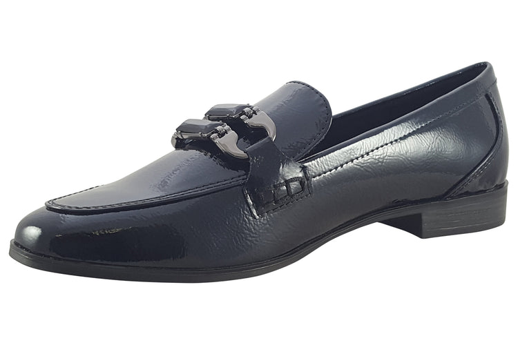 Marco Tozzi Levi 24237-43 Navy Metallic Patent Womens Shoes