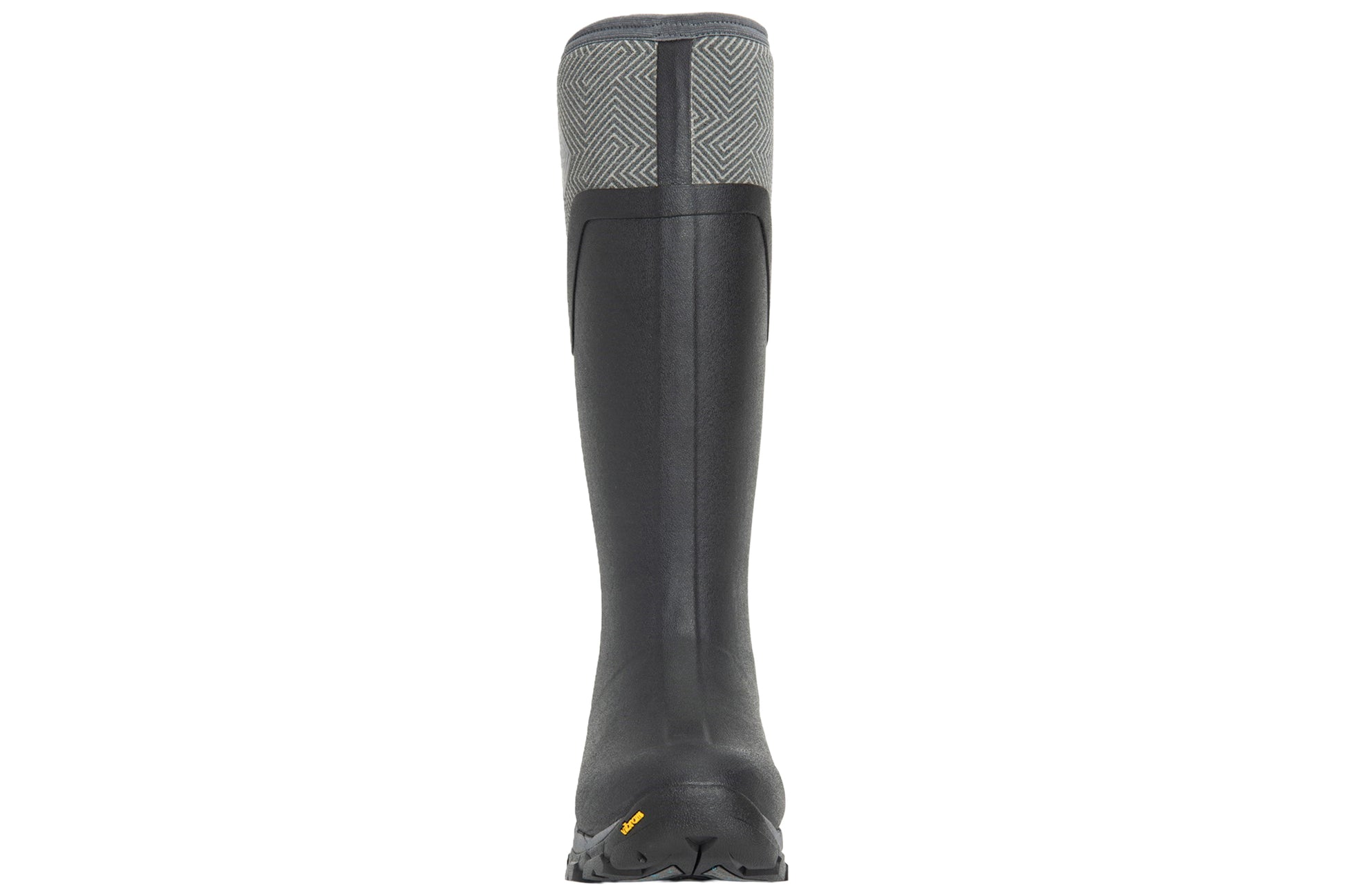 muckboots-arctic-ice-tall-agat-black-grey-geometric-textile-weather-wellingtons-front
