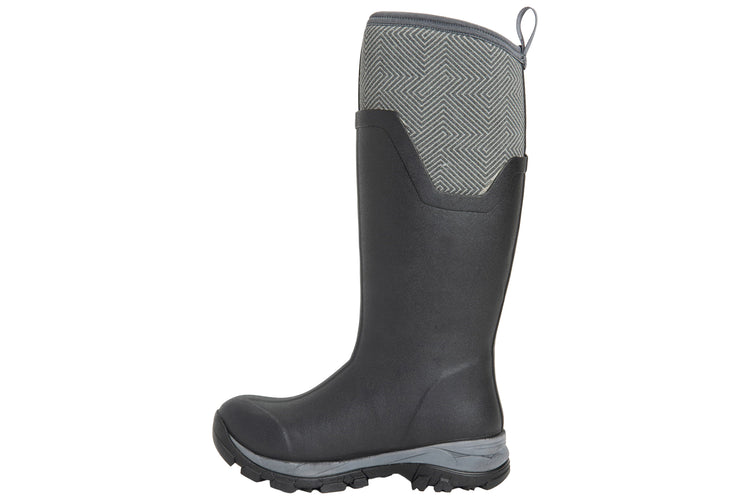 Muck Boots Arctic Ice Tall AGAT Black/Grey Geometric Womens Wellingtons